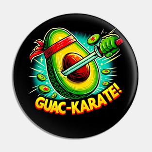 Guac Karate ! Avocado Lover funny Gift Pin