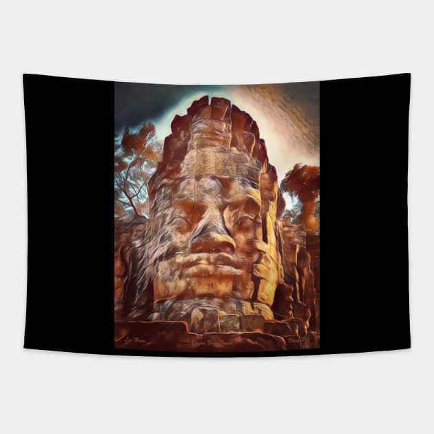 Bayon Facetower Tapestry by Lees Tees