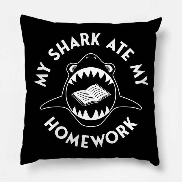 My Shark Ate My Homework Pillow by Barn Shirt USA