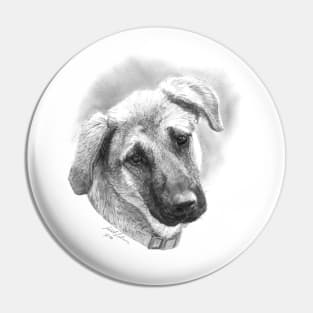 Puppy - Mixed Breed - Dog Illustration Pin