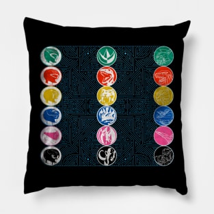 Power Coins, Zords and Helmets Pillow