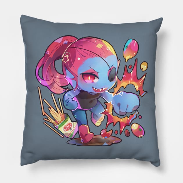 undertale- undyne Pillow by Clivef Poire