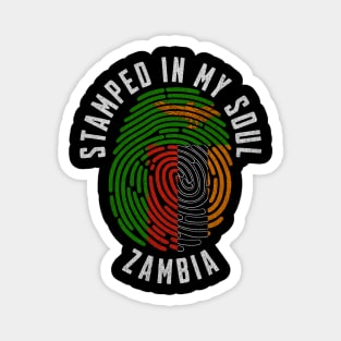 Stamped in My Soul Zambia Flag Design Zambian Pride Magnet