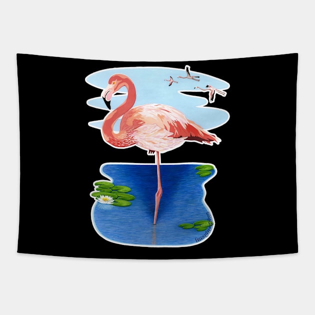 Majestic Greater Flamingo Tapestry by imaginachine