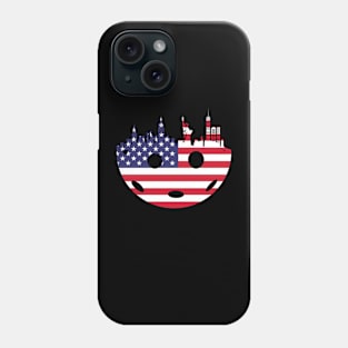 Vintage New York Pickleball heart with pickleball usa flag Phone Case