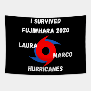 I Survived Fujiwhara 2020 Hurricanes Laura and Marco Funny Tapestry