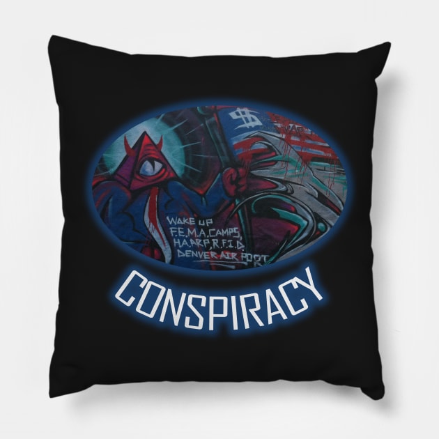 Conspiracy by Basement Mastermind Pillow by BasementMaster