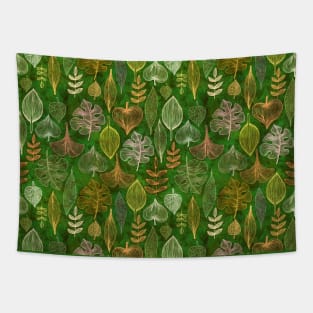 Leaves on green Tapestry