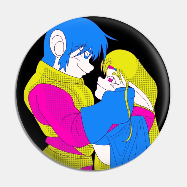 parn and deedlit embracing 80s color halftone Pin by Aat8 