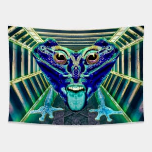 Two faces frog alien Tapestry