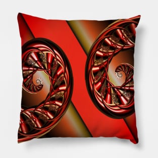 red and gold spiral Pillow