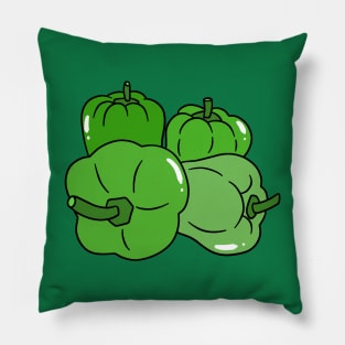 Four Green Bell Peppers Pillow