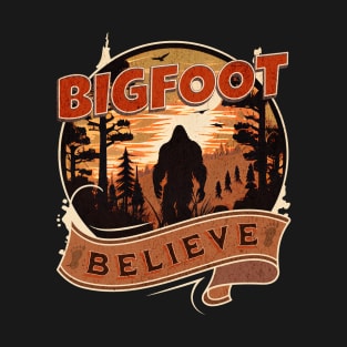 Bigfoot Believe Design T-Shirt