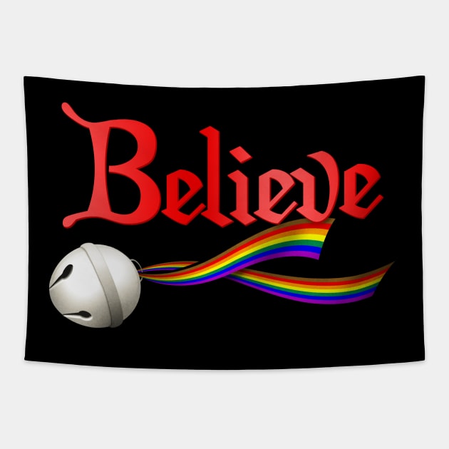 Believe Philly LGBTQ Pride Jingle Bell Tapestry by wheedesign