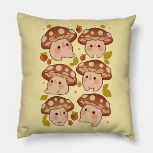 Mushroom And Strawberries Pillow