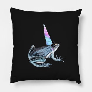 Pastel Blue Pink Frog Unicorn AKA The Frogicorn Pillow