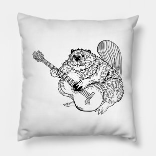 SEEMBO Beaver Playing Guitar Guitarist Musician Music Band Pillow