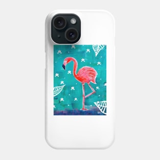 Neon Pink Tropical Flamingo Phone Case