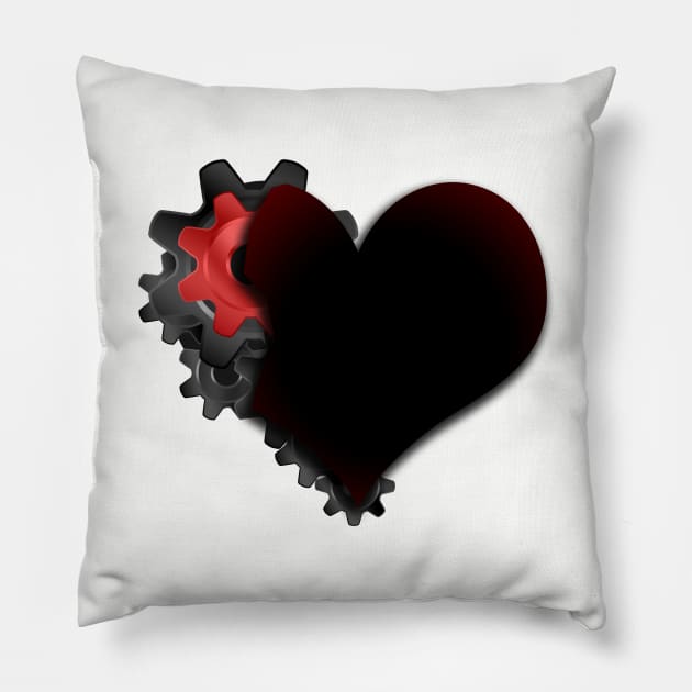 gear wheel heart Pillow by alialbadr