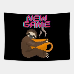 New game, pixeled sloth Tapestry