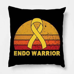 Endo Warrior Endometriosis Vintage Retro Sunset Pillow