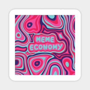 Meme Economy Blue Pink Magnet