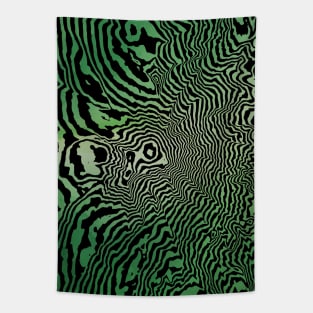 Mount Rainer Painted Green Topographic Tapestry