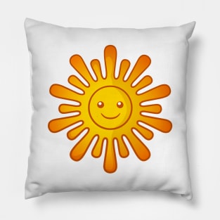 Cute cartoon yellow sun Pillow