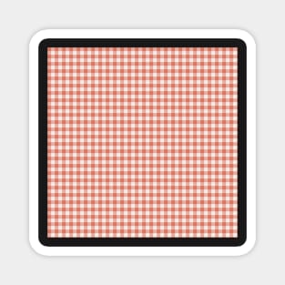 Gingham by Suzy Hager    Japonica Orange Medium Size Gingham Magnet