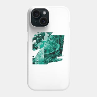 the risk and the flood in ecopop collage wallpaper of disaster art Phone Case