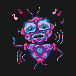 Dancing Robot Pixel Art T-Shirt