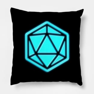 80s Retro D20 Neon Glow Pillow