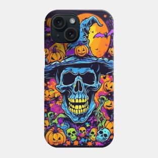 Skull Pumpkin Bones Hat Halloween Day themed 2023 Phone Case