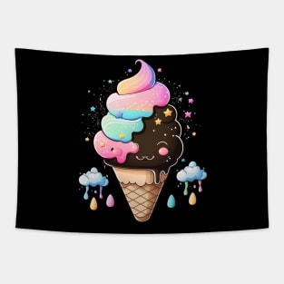 Ice Cream Cloud Stars Rainbow For Kawaii Ice Cream Lovers Tapestry
