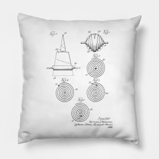 Appliance for Linear Bodies Vintage Patent Drawing Pillow