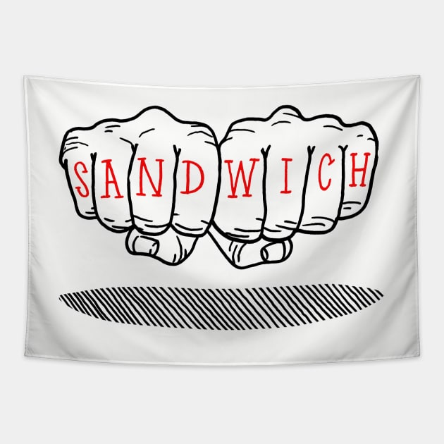 KNUCKLE SANDWICH Tapestry by Daily Drills 