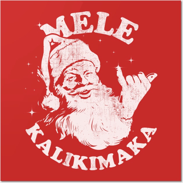 Retro Christmas Mele Kalikimaka Santa Shaka Hawaii T-Shirt Retro Christmas Mele Kalikimaka Santa Shaka Hawaii T-Shirt