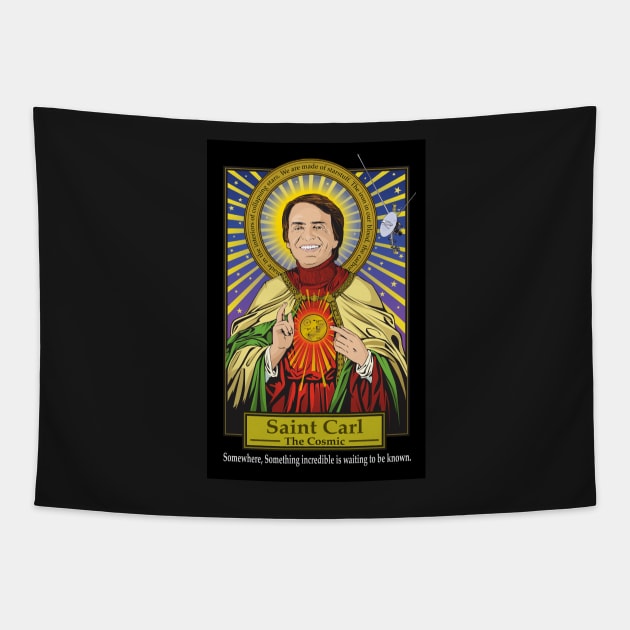 Saint Carl Tapestry by Pop Art Saints