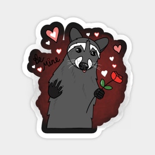 Raccoon Be Mine Valentine Magnet