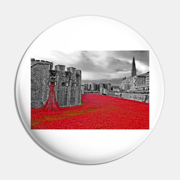 Tower of London Red Poppy Pin by AndyEvansPhotos