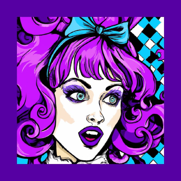 Purple Alice in Wonderland with Pattern by Star Scrunch