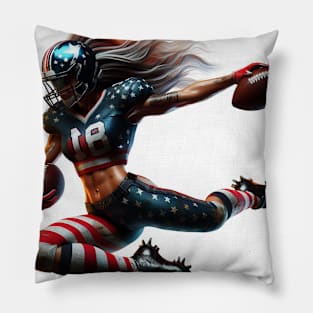 American Woman NFL Football Player #4 Pillow