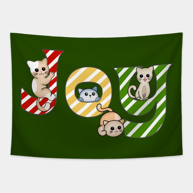 Happy Merry Cat Christmas Tapestry by AlondraHanley