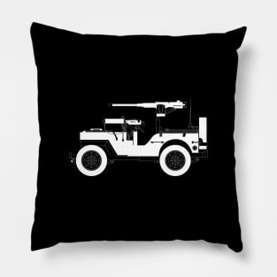 Willys MB White Outline Pillow