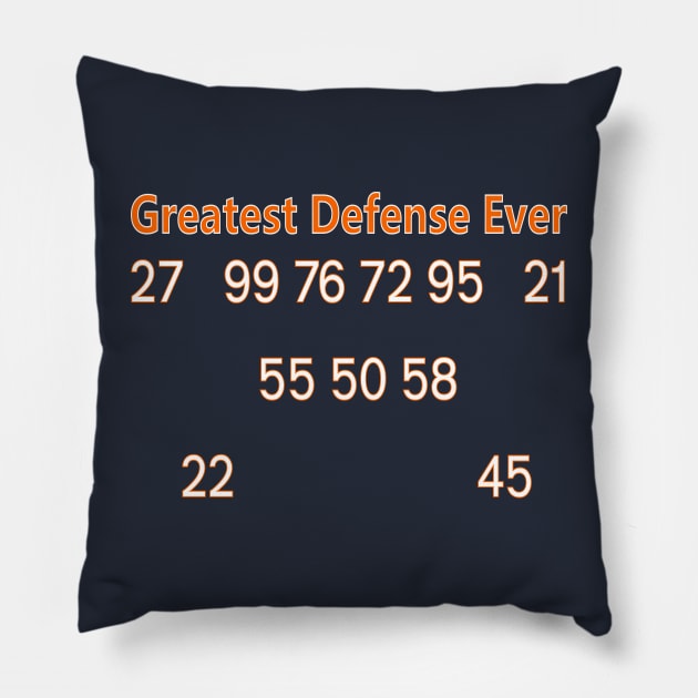 The 85 Bears and the Greatest Defense Ever Pillow by Retro Sports