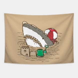 Sandy Beach Shark Tapestry