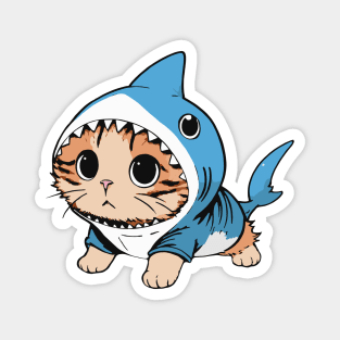 cat dressed as a shark Magnet