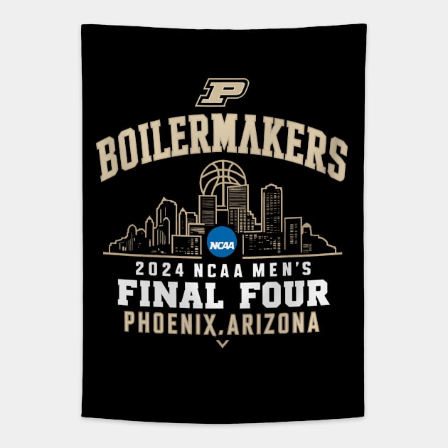 Purdue Boilermakers Final Four 2024 basketball city Tapestry by YASSIN DESIGNER