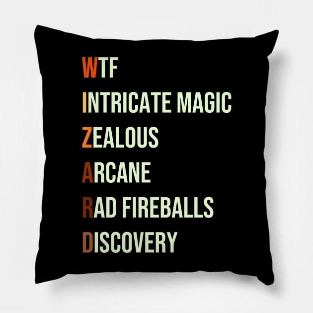 Wizard Mage Class RPG Roleplaying Dungeon Sorcerer Meme Gift Pillow by TellingTales