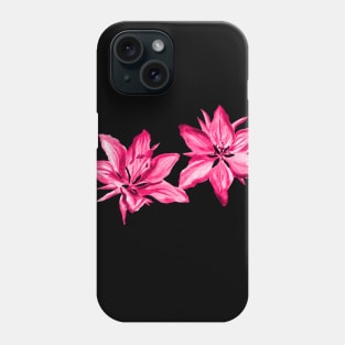 Pink Painted Watercolor Lilies Floral Phone Case